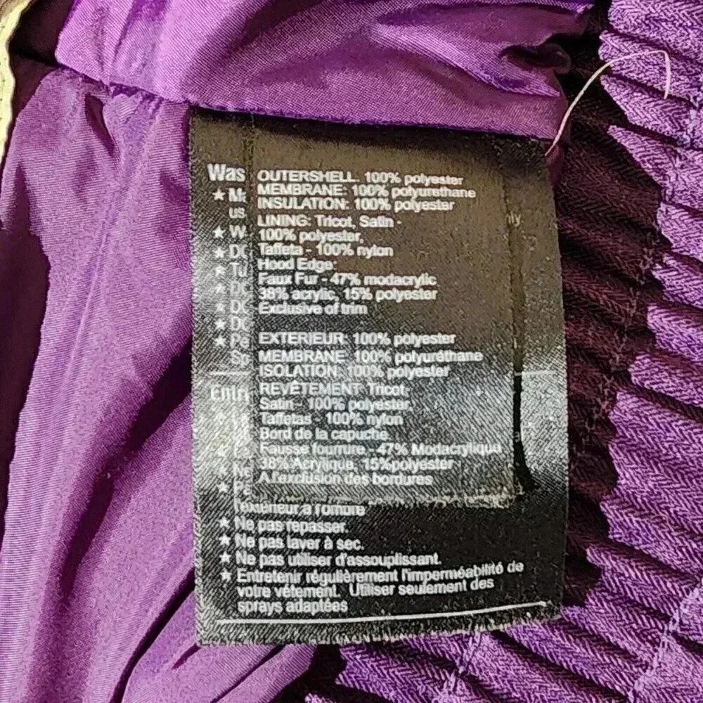 BURTON Dryride Women's Size Small Snow Ski Jacket Faux Fur Hood Purple Lined! - Picture 7 of 11